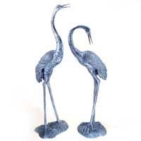 Large Brass Crane Statue