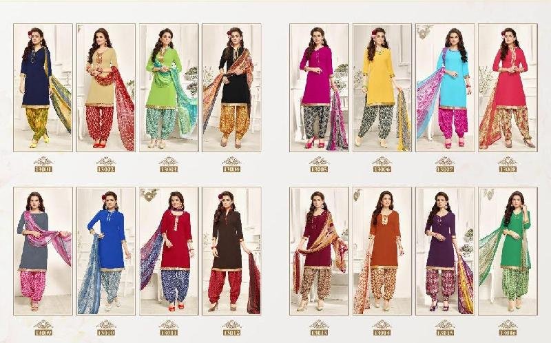 Synthetic Churidar Suits 01