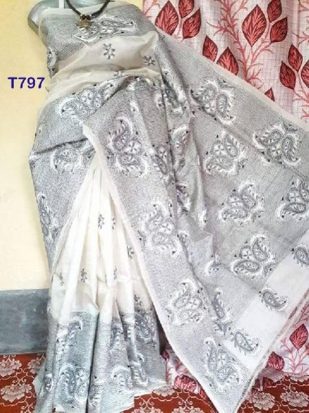 T797 Kantha Embroidered Saree