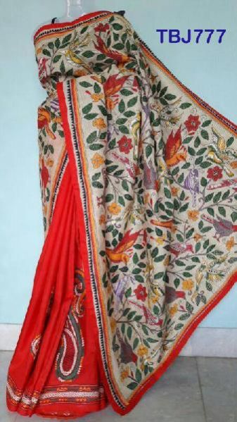 TBJ777 Kantha Embroidered Saree