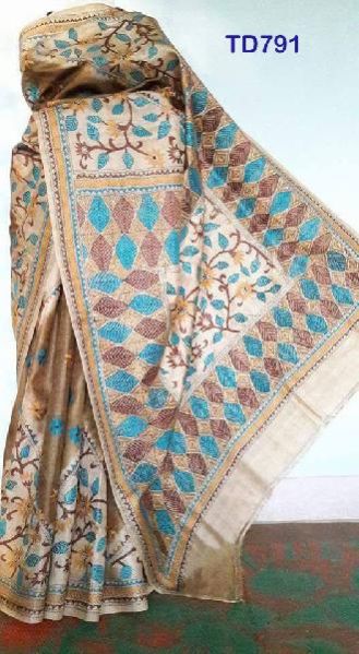 TD791 Kantha Embroidered Saree
