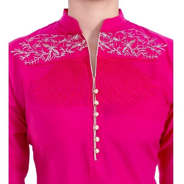 Flex Embroidered Cotton Kurti 01