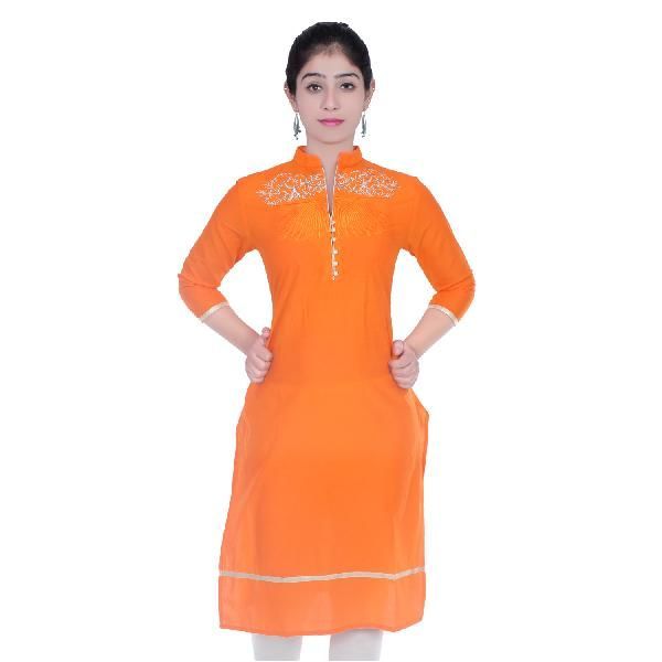 Flex Embroidered Cotton Kurti 07