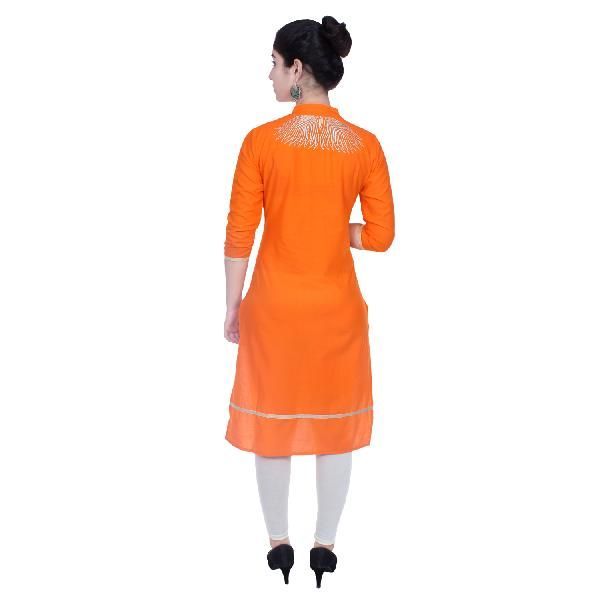 Flex Embroidered Cotton Kurti 09