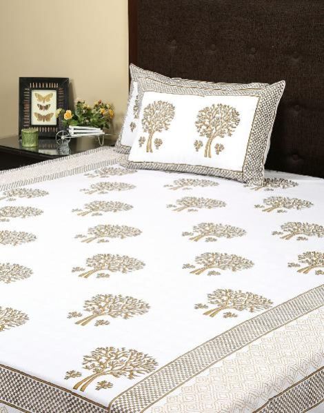 Block Printed Bed Sheet 01