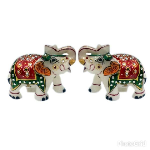 Marble Elephant Statue 04