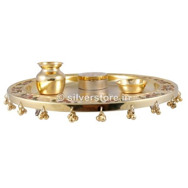 Silver Ganga Jamuna Puja Thali 02