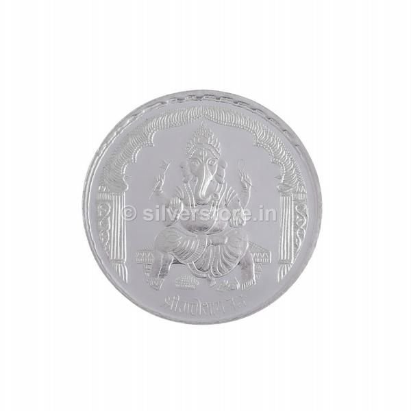 Silver Ganpati Coin 02