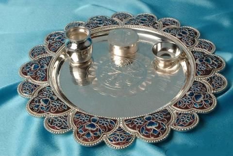 Silver Printed Pooja Thali 02