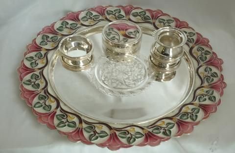 Silver Printed Pooja Thali 04