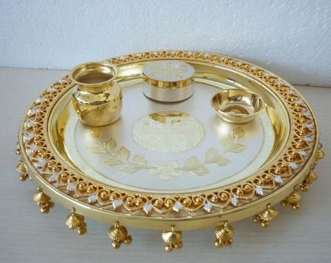 Silver Printed Pooja Thali 05