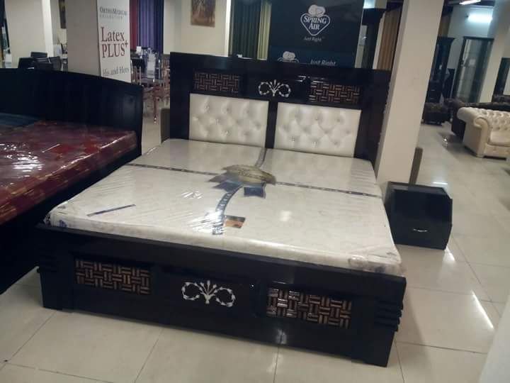 RDB-240 Wooden Bed With Side Table