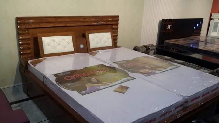 RDB-241 Wooden Bed With Side Table