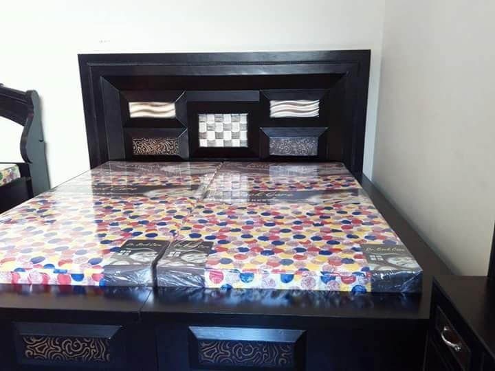 RDB-243 Wooden Bed With Side Table