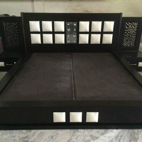 RDB-245 Wooden Bed With Side Table