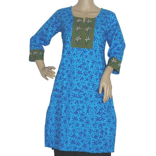 Ambara Kurti - Peacock Blue and Green
