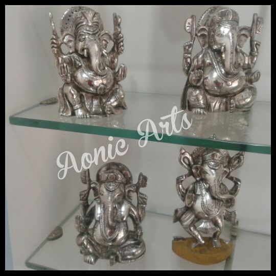 Silver Inlay Ganesh Statue 01