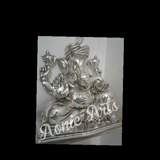 Silver Inlay Ganesh Statue 02