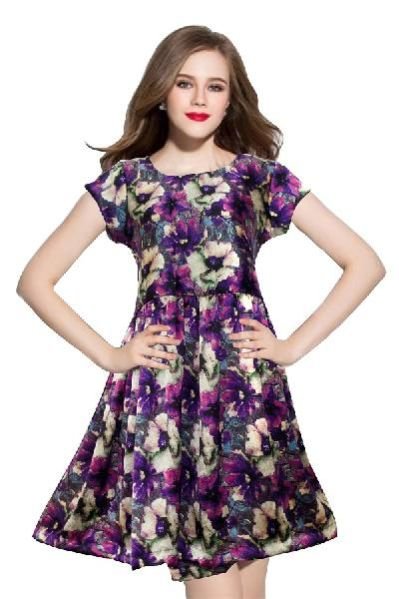 Ladies One Piece Dresses (D-08 Royal Blue)