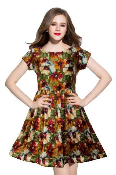 Ladies One Piece Dresses (D-08d Royal Yellow)