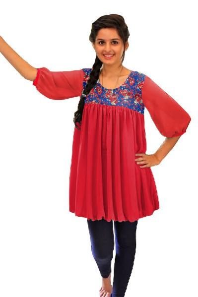 Ladies One Piece Dresses (D-14 Red Gubaro)