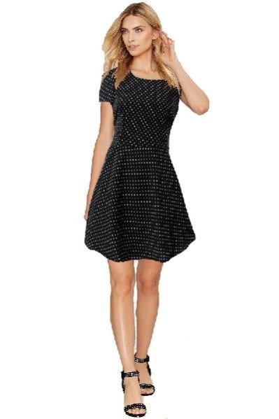 Ladies One Piece Dresses (D-18 Black DOT)