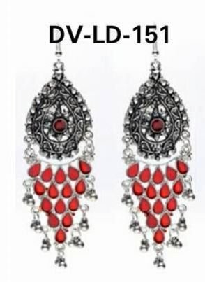 DV-LD 151 Afghani Tribal Dangler Hook Chandbali Earrings