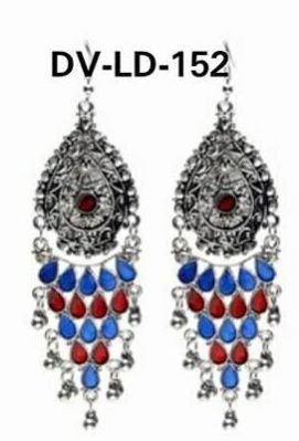 DV-LD 152 Afghani Tribal Dangler Hook Chandbali Earrings