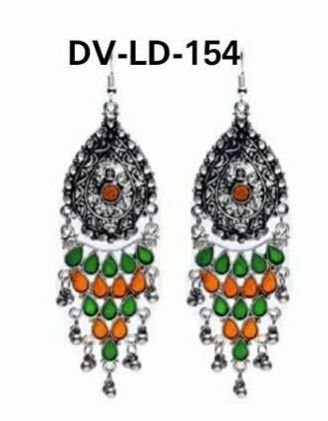 DV-LD 154 Afghani Tribal Dangler Hook Chandbali Earrings