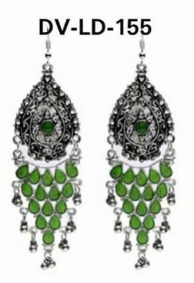 DV-LD 155 Afghani Tribal Dangler Hook Chandbali Earrings