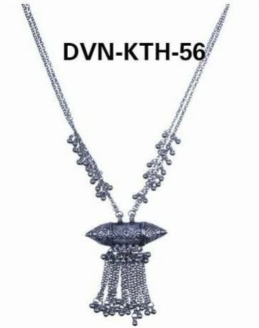 DVN-KTH-56 Silver Oxidised High Class Luxury Necklace
