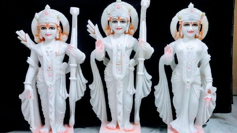 Lord Ram Darbar Marble Statue 04