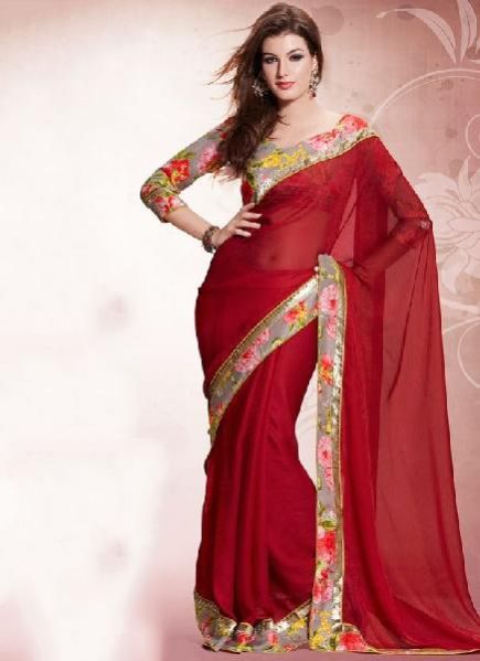 Red Georgette Saree