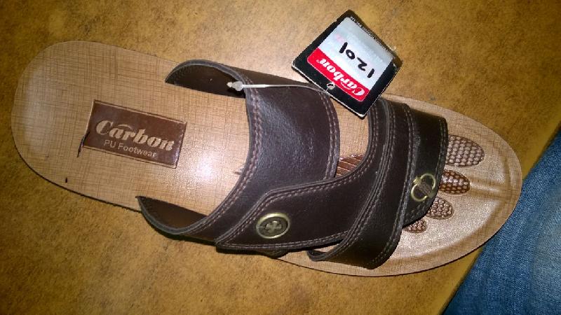 Mens Carbon PU Slippers 05