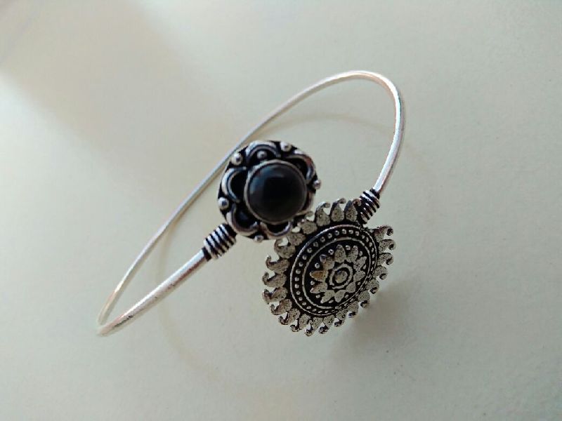 Black Stone Cuff Bracelet