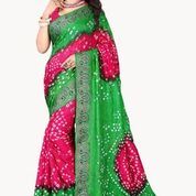 Jacquard Printed Bandhani Saree 09