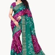 Jacquard Printed Bandhani Saree 10