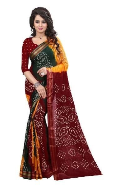 Multi Coloured Bandhani Saree 02