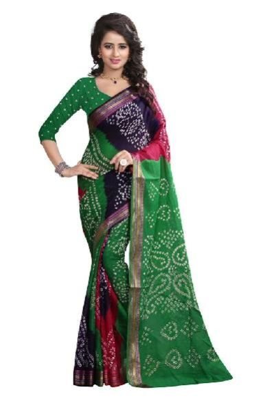 Multi Coloured Bandhani Saree 03
