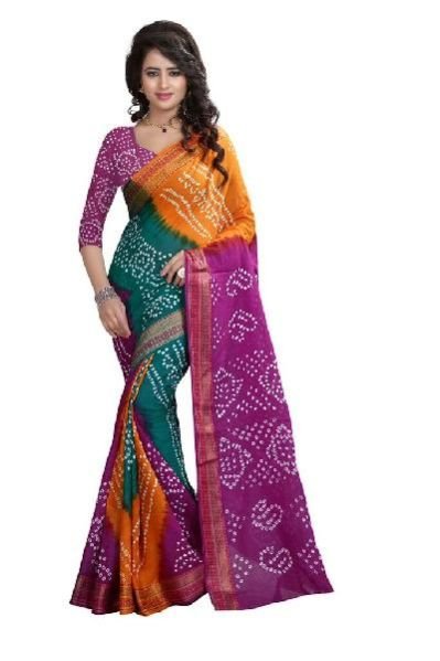Multi Coloured Bandhani Saree 04