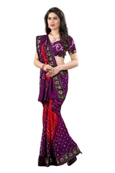 Triangle Bandhani Saree 01