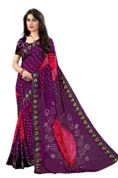 Triangle Bandhani Saree 04