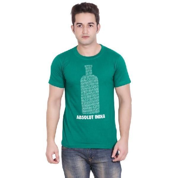 Mens Green T-Shirt Design Round Neck