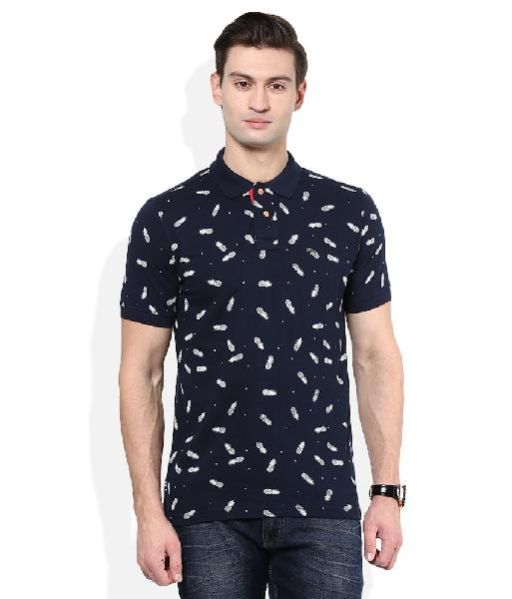 T-shirt Design Navy Polo Neck