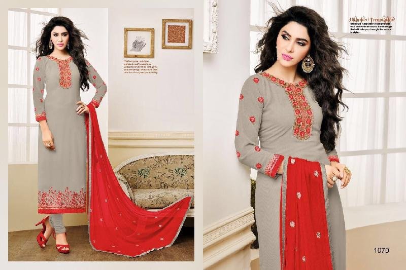1070 Georgette Embroidered Suit