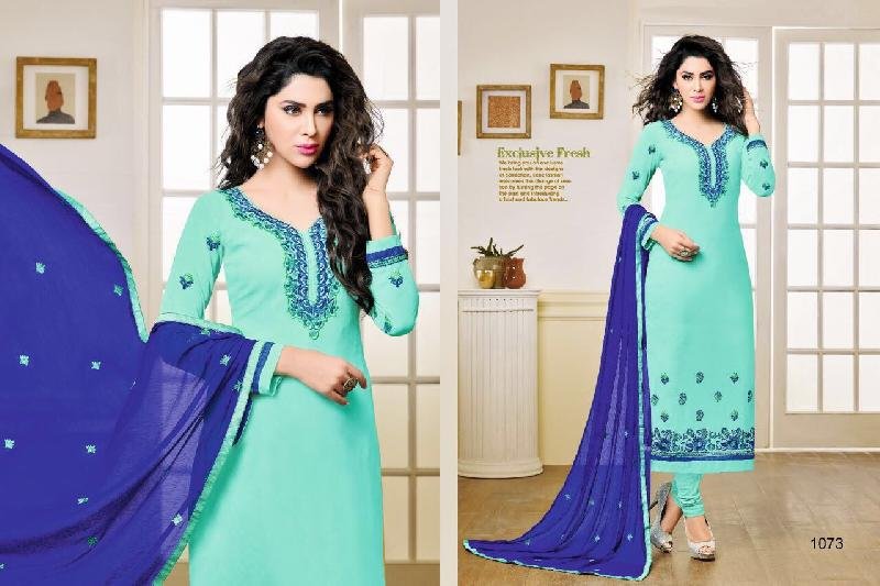 1073 Georgette Embroidered Suit