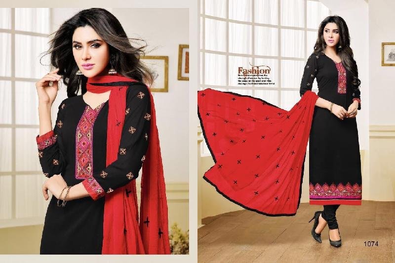 1074 Georgette Embroidered Suit