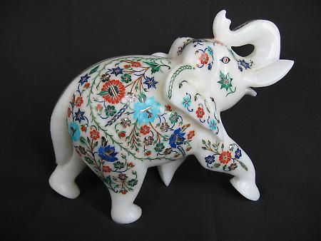 Marble Decorative Elephant Statue 02