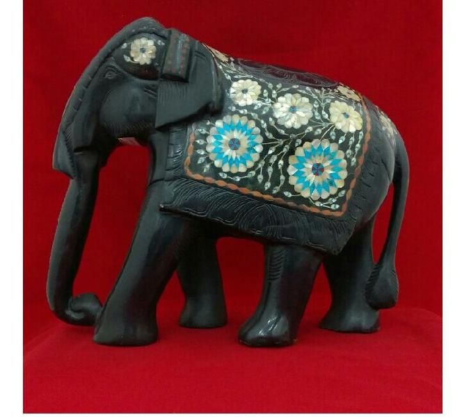 Marble Inlay Elephant Statues 02