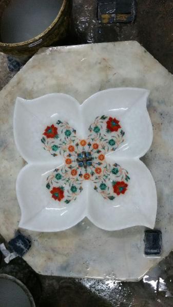 Marble Inlay Flower Shaped Bowls 02